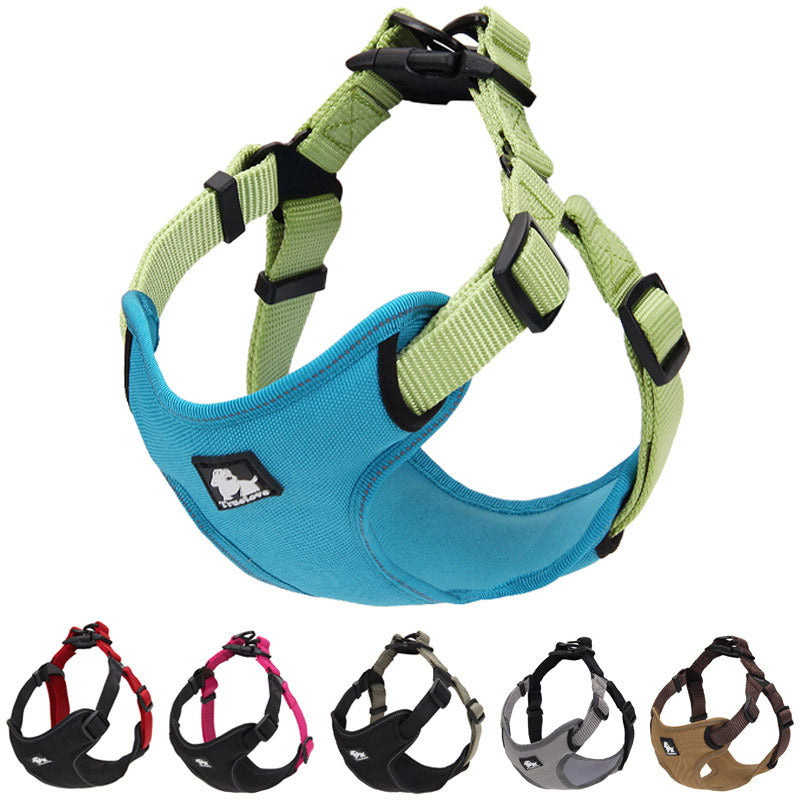 Dog chest harness vest type reflective dog leash