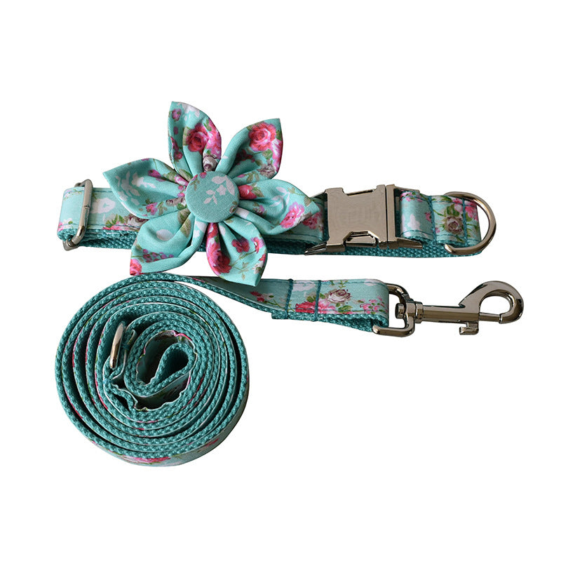 Green Rose Dog Collar Dog Leash Pet Collar