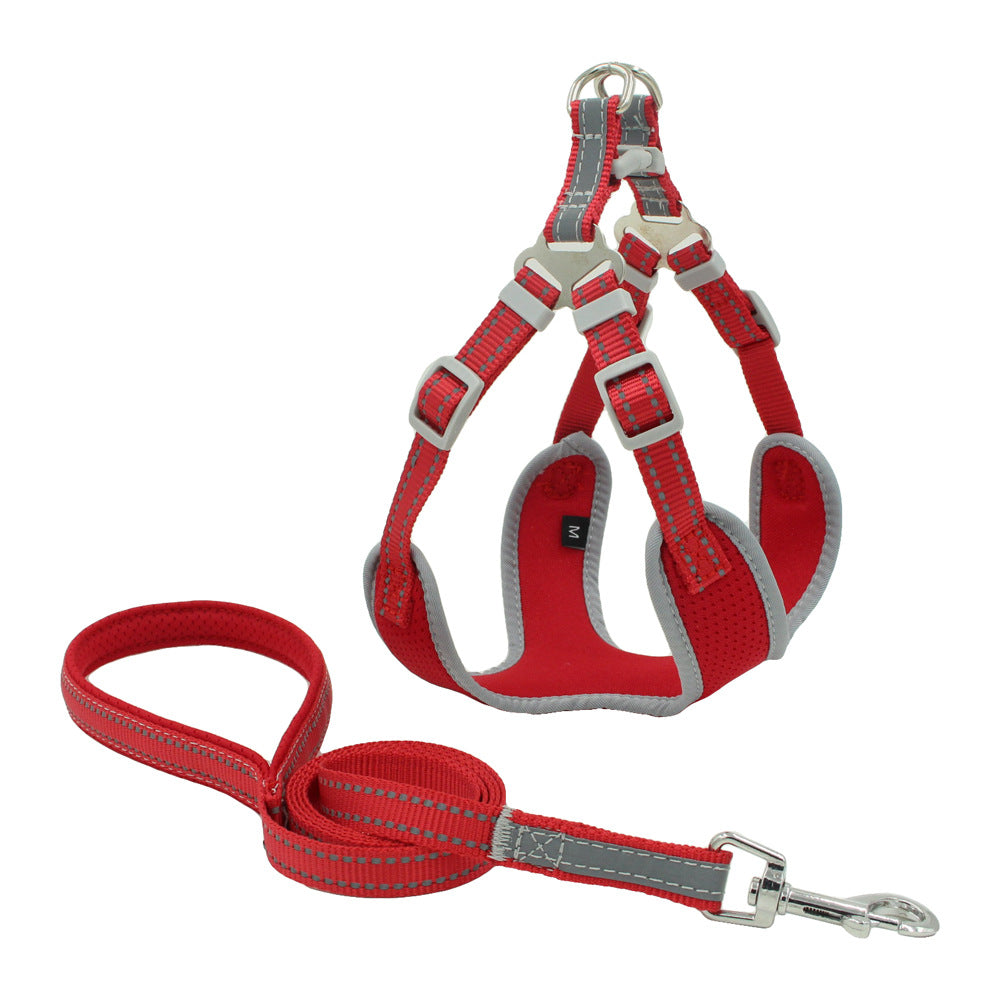 Reflective and breathable mesh dog harness